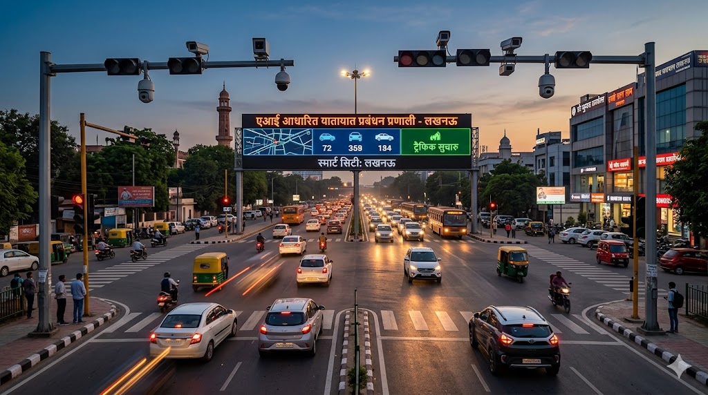 लखनऊ में ट्रैफिक जाम से राहत: 12 प्रमुख मार्गों पर AI आधारित सिस्टम लागू